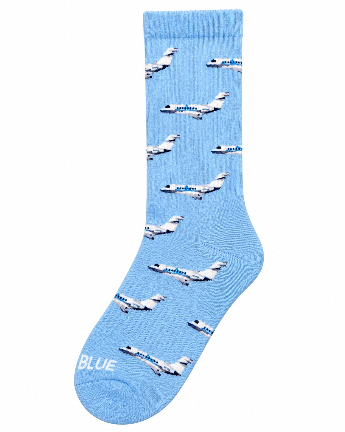 Sky blue Skyblue crew sock with all-over jet print