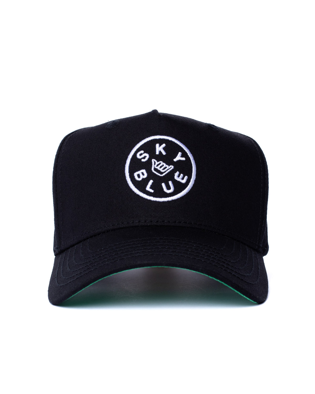 Black Skyblue snapback with white shaka badge